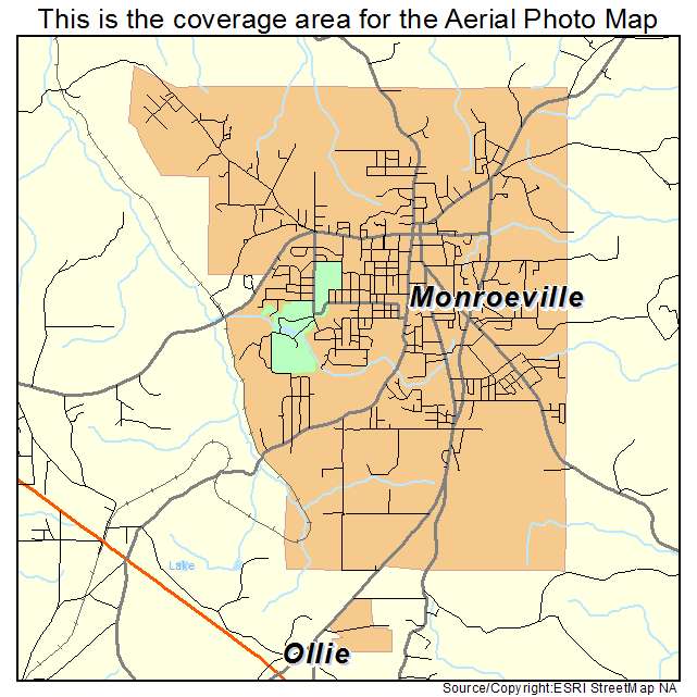 Monroeville, AL location map 