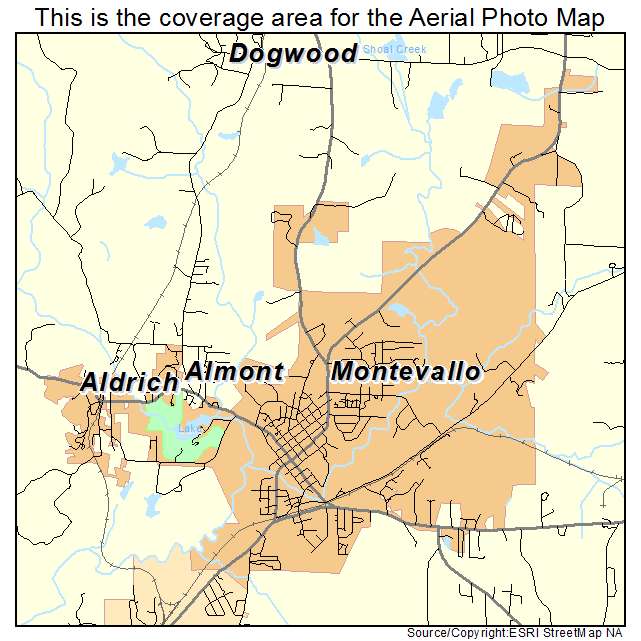 Montevallo, AL location map 