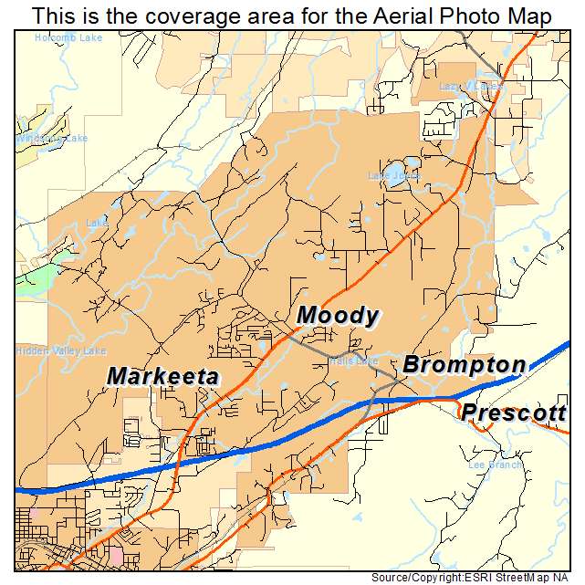 Moody, AL location map 