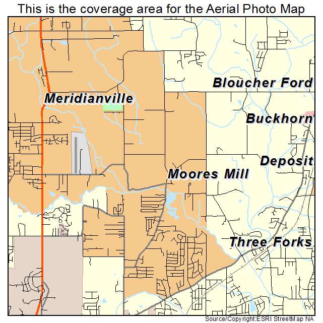 Moores Mill, AL location map 