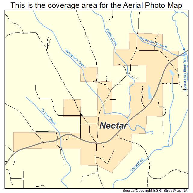 Nectar, AL location map 