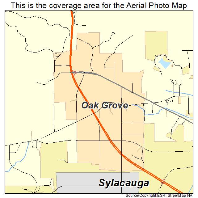 Oak Grove, AL location map 