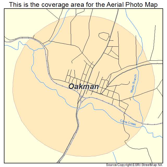 Oakman, AL location map 