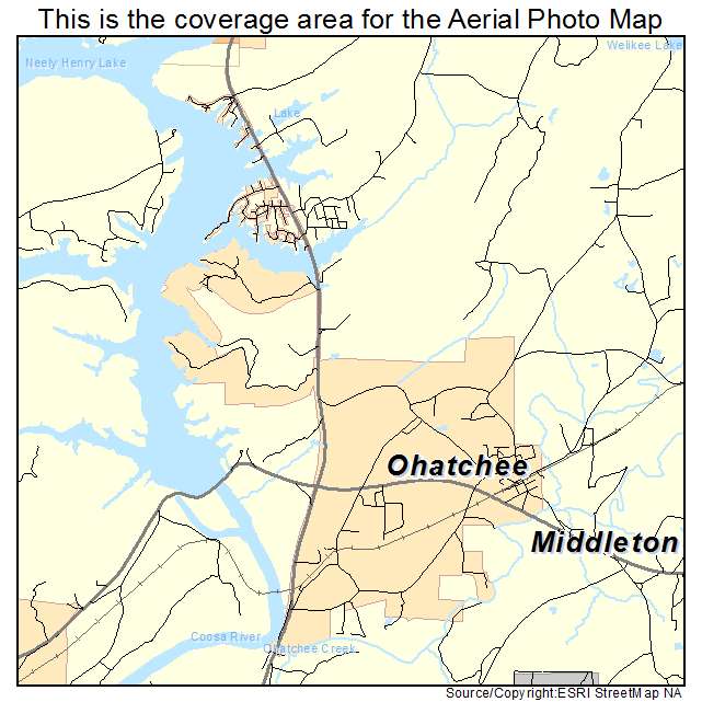 Ohatchee, AL location map 