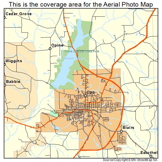 Opp, AL location map 