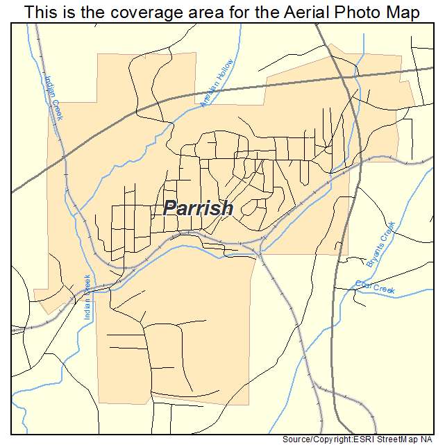 Parrish, AL location map 
