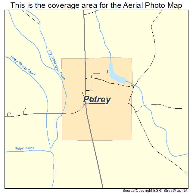 Petrey, AL location map 