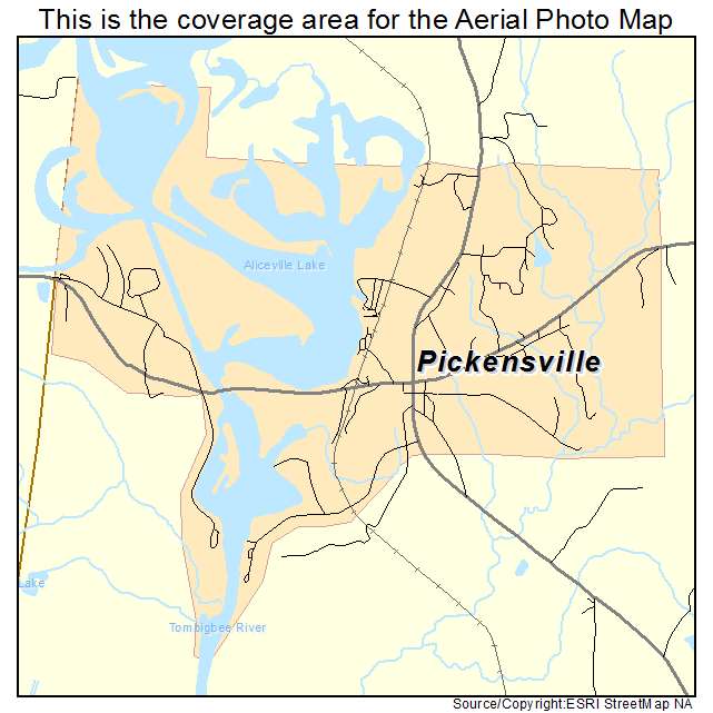 Pickensville, AL location map 