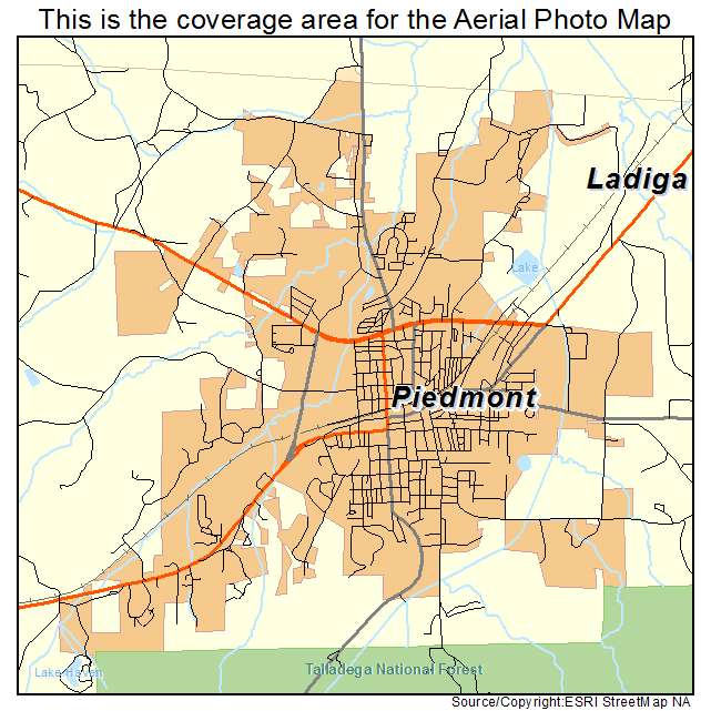 Piedmont, AL location map 