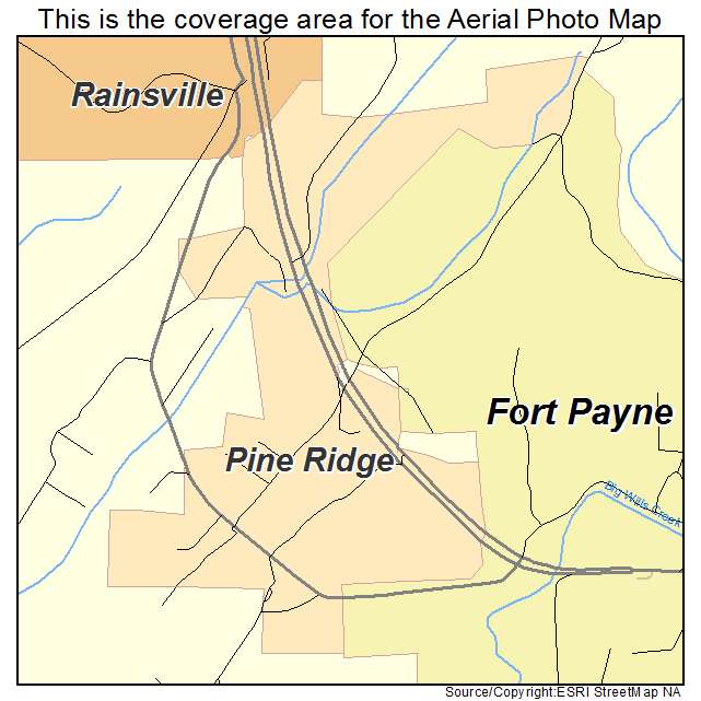 Pine Ridge, AL location map 