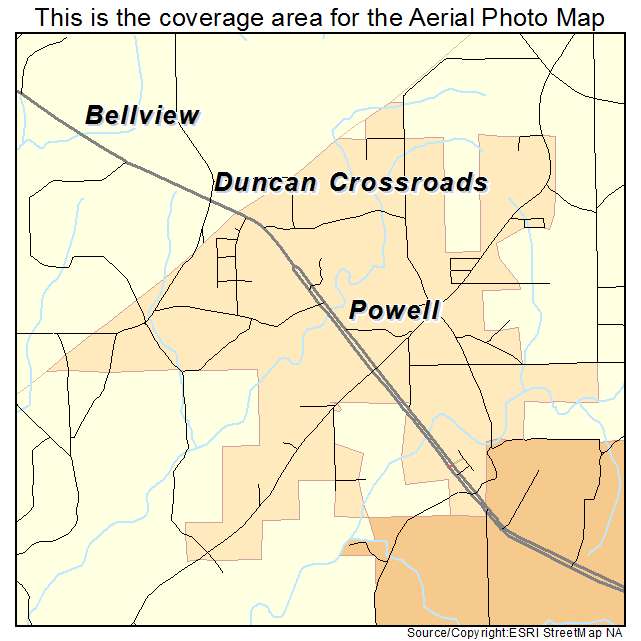 Powell, AL location map 