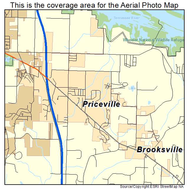 Priceville, AL location map 