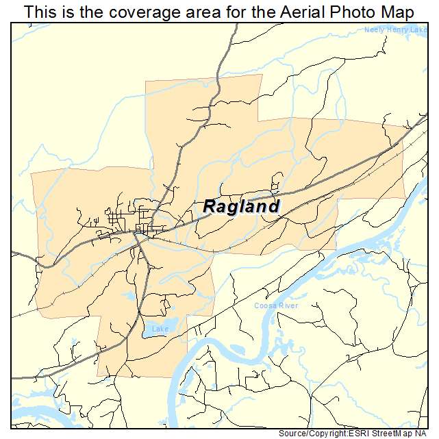 Ragland, AL location map 