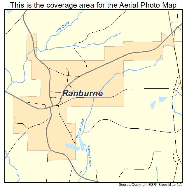 Ranburne, AL location map 