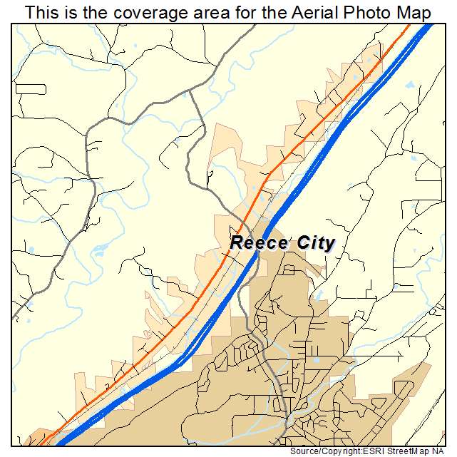 Reece City, AL location map 