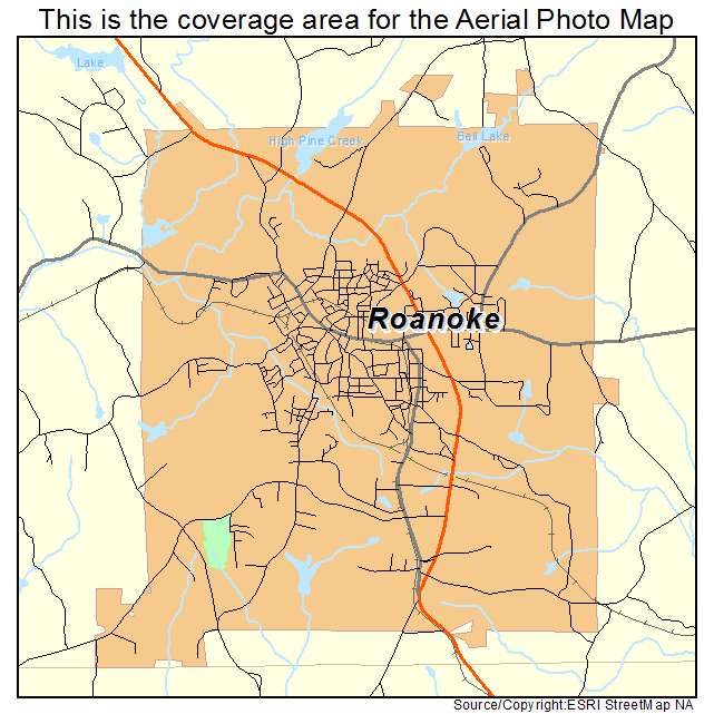 Roanoke, AL location map 