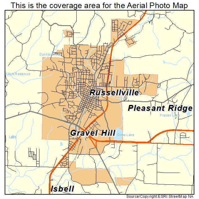 Russellville, AL location map 