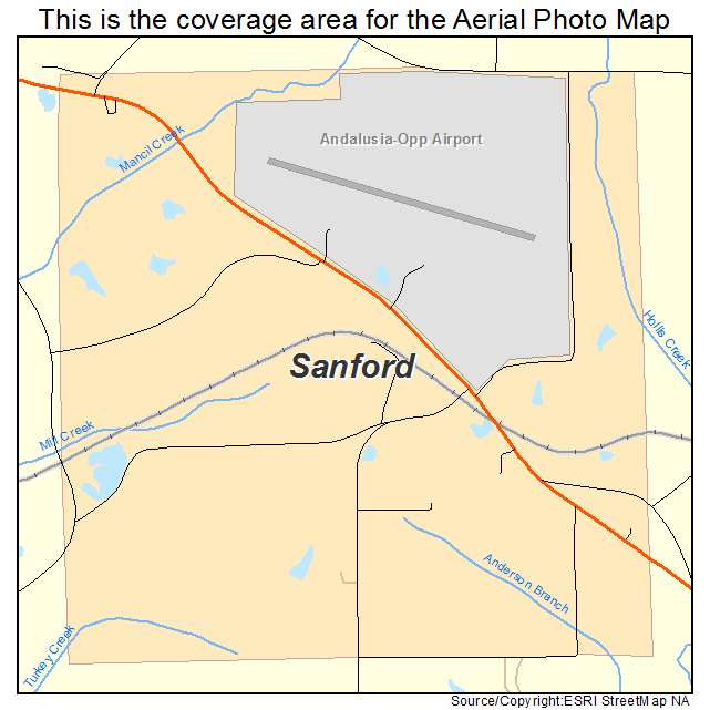 Sanford, AL location map 