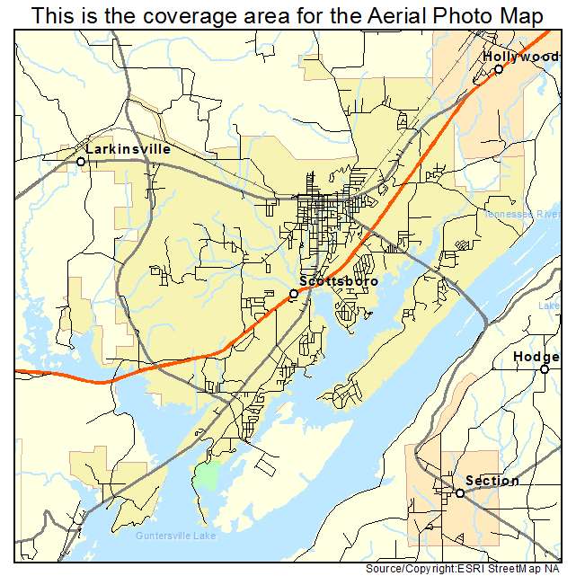 Scottsboro, AL location map 