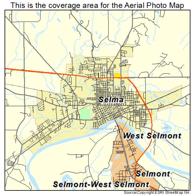 Aerial Photography Map of Selma, AL Alabama