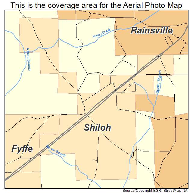 Shiloh, AL location map 