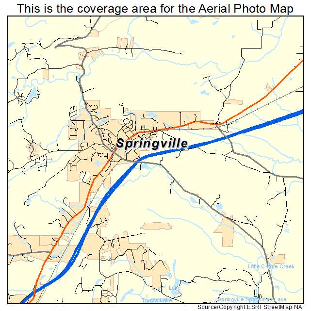Aerial Photography Map of Springville, AL Alabama
