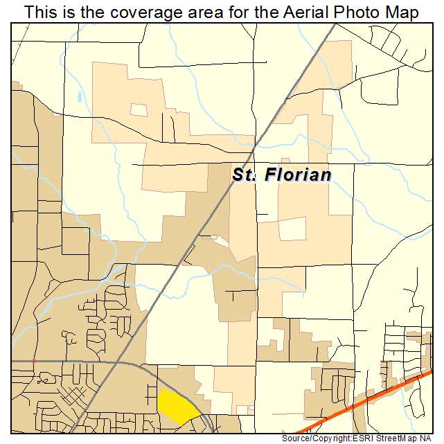 St Florian, AL location map 
