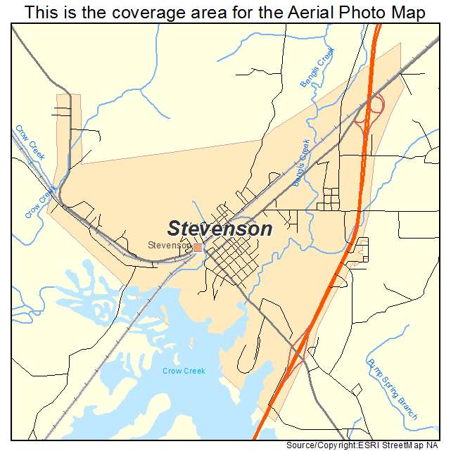 Stevenson, AL location map 