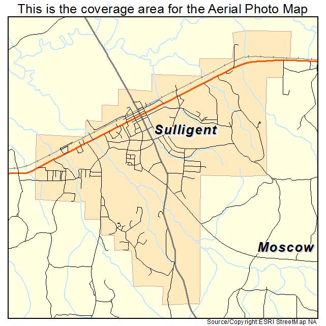 Sulligent, AL location map 