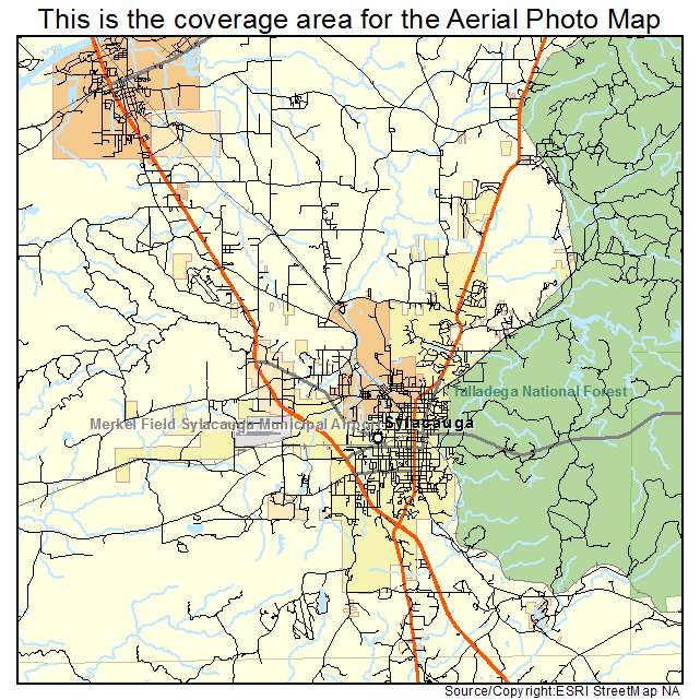 Sylacauga, AL location map 