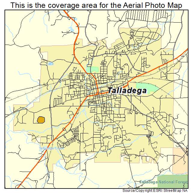 Talladega, AL location map 