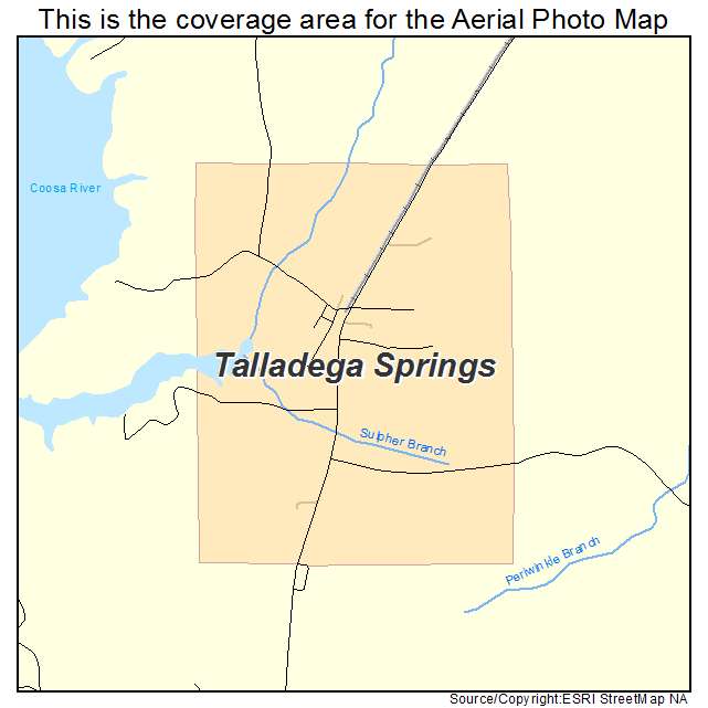 Talladega Springs, AL location map 