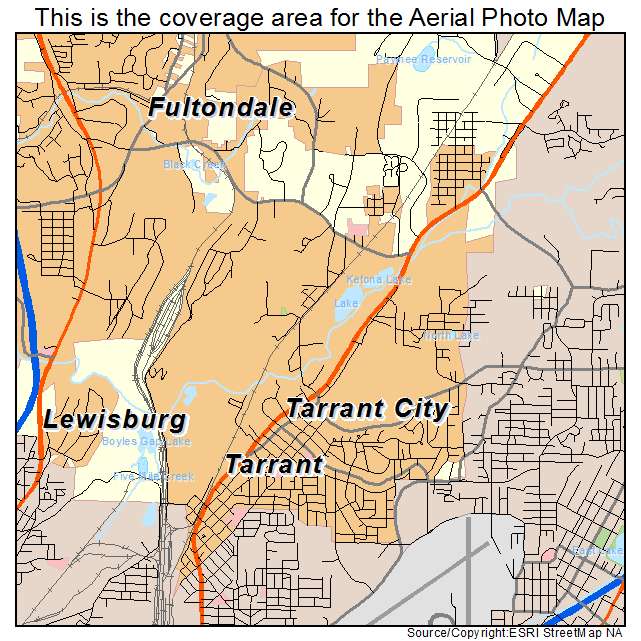 Tarrant, AL location map 