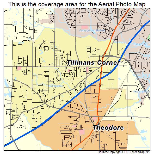 Tillmans Corner, AL location map 