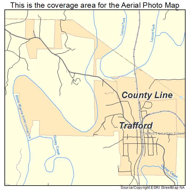 Trafford, AL location map 