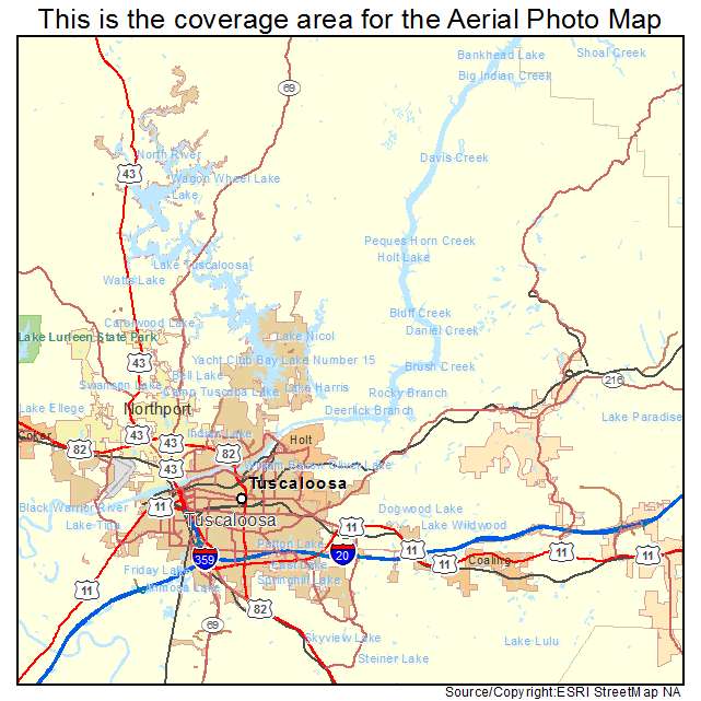 Tuscaloosa, AL location map 