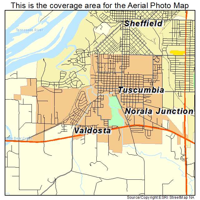 Tuscumbia, AL location map 