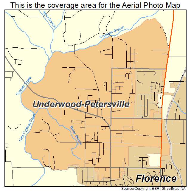 Underwood Petersville, AL location map 