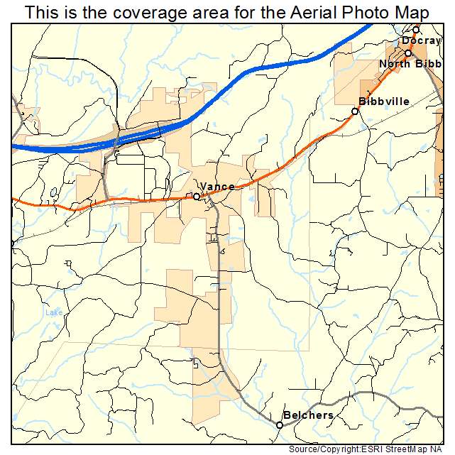 Aerial Photography Map of Vance, AL Alabama