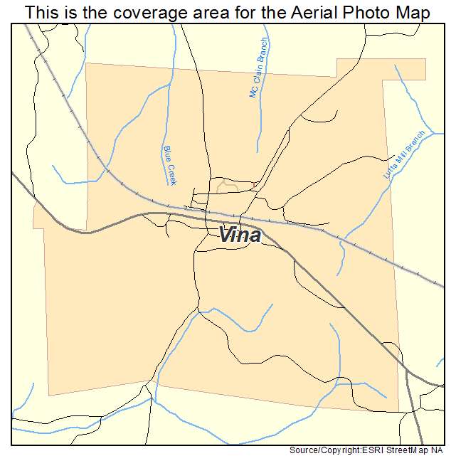 Vina, AL location map 