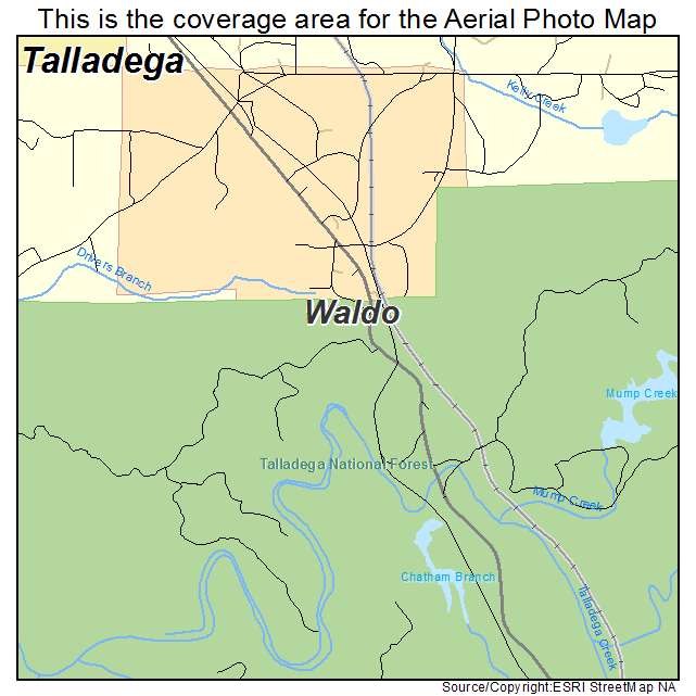 Waldo, AL location map 