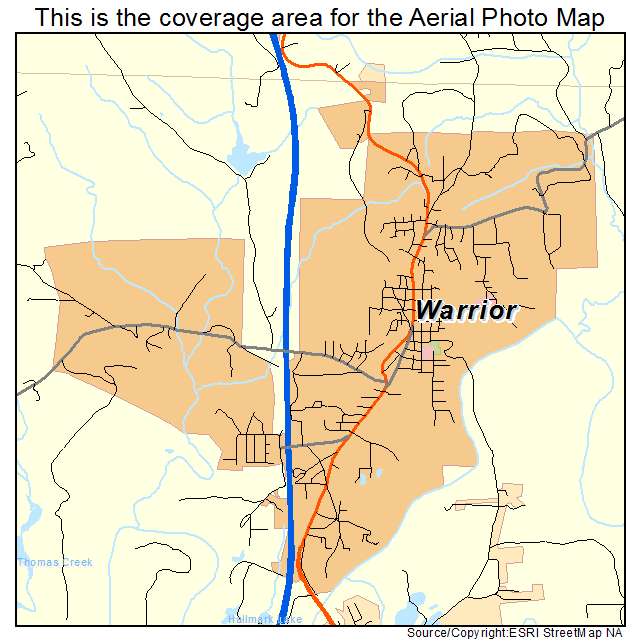 Warrior, AL location map 