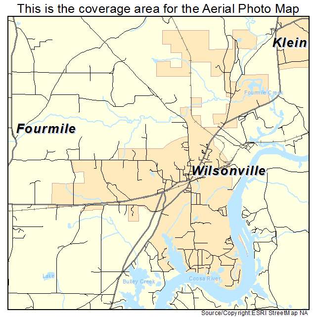 Wilsonville, AL location map 