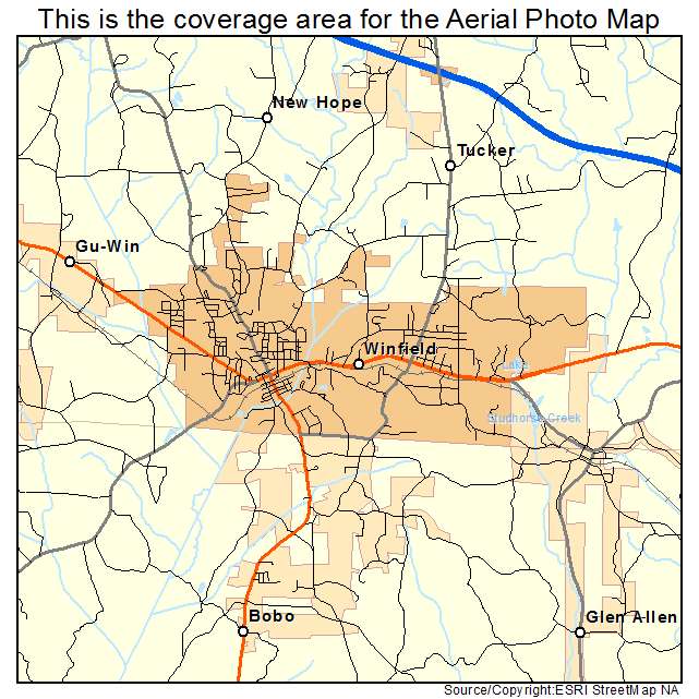 Winfield, AL location map 