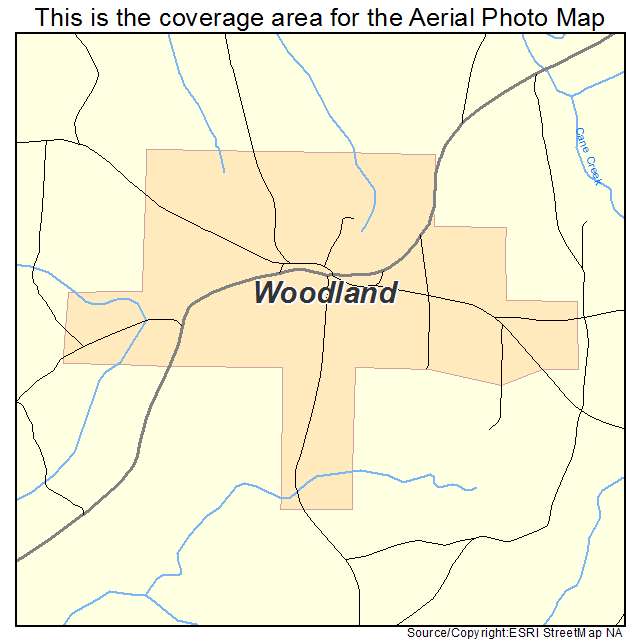 Woodland, AL location map 