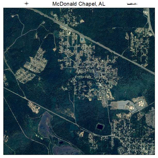 McDonald Chapel, AL air photo map
