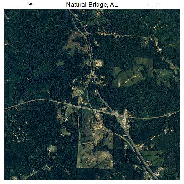 Natural Bridge, AL air photo map