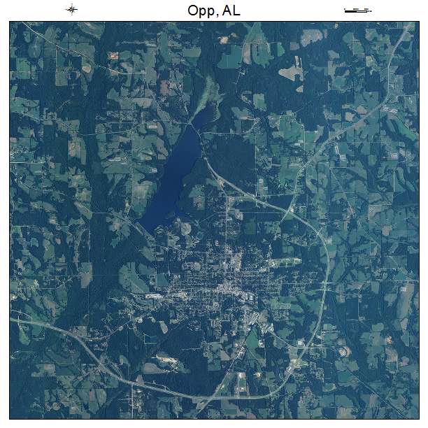 Opp, AL air photo map