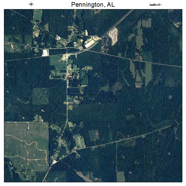 Pennington, AL air photo map