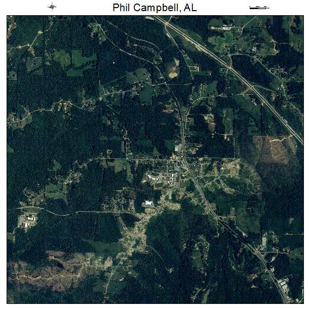 Phil Campbell, AL air photo map